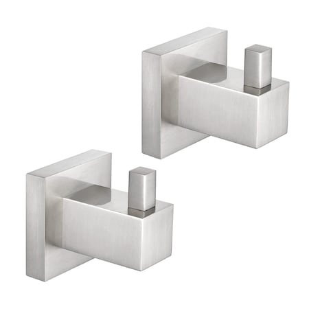 Kibi Cube Bathroom Towel & Robe Hook 2 Count KBA1501BN-2PC